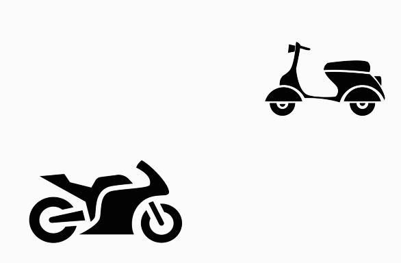 Moto et scooter se déplaçant