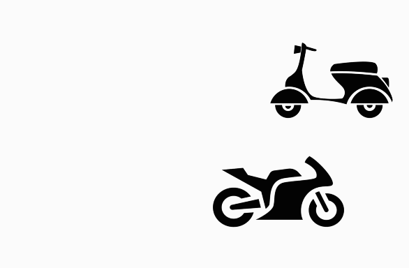 GIF Animé monrant une moto et un scooter